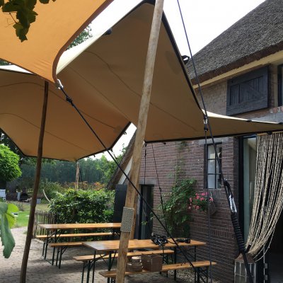 overkapping over terras huren