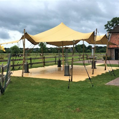 Stretchtent 10 bij 7,5 meter huren barneveld