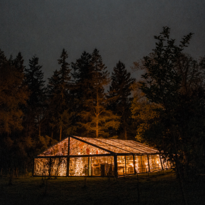 Transparante kas aluhal tent 15m.